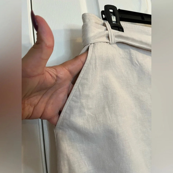 ☀️Banana Republic women skirt M skirt off-white cream buttons pockets lin… - Picture 5 of 9
